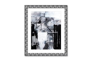 Molduras para espelhos por medida | Exemplo de quadro Moldura preto e prata de de 4.7 cm