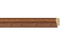 Moldura castanha bichada para quadros | Pormenor do acabamento